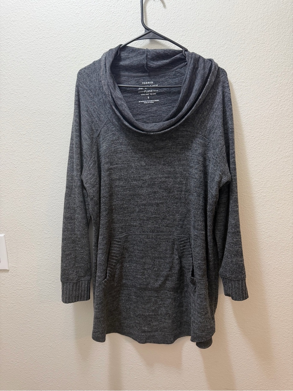 torrid Dark Gray Cowl Neck Sweater Tunic